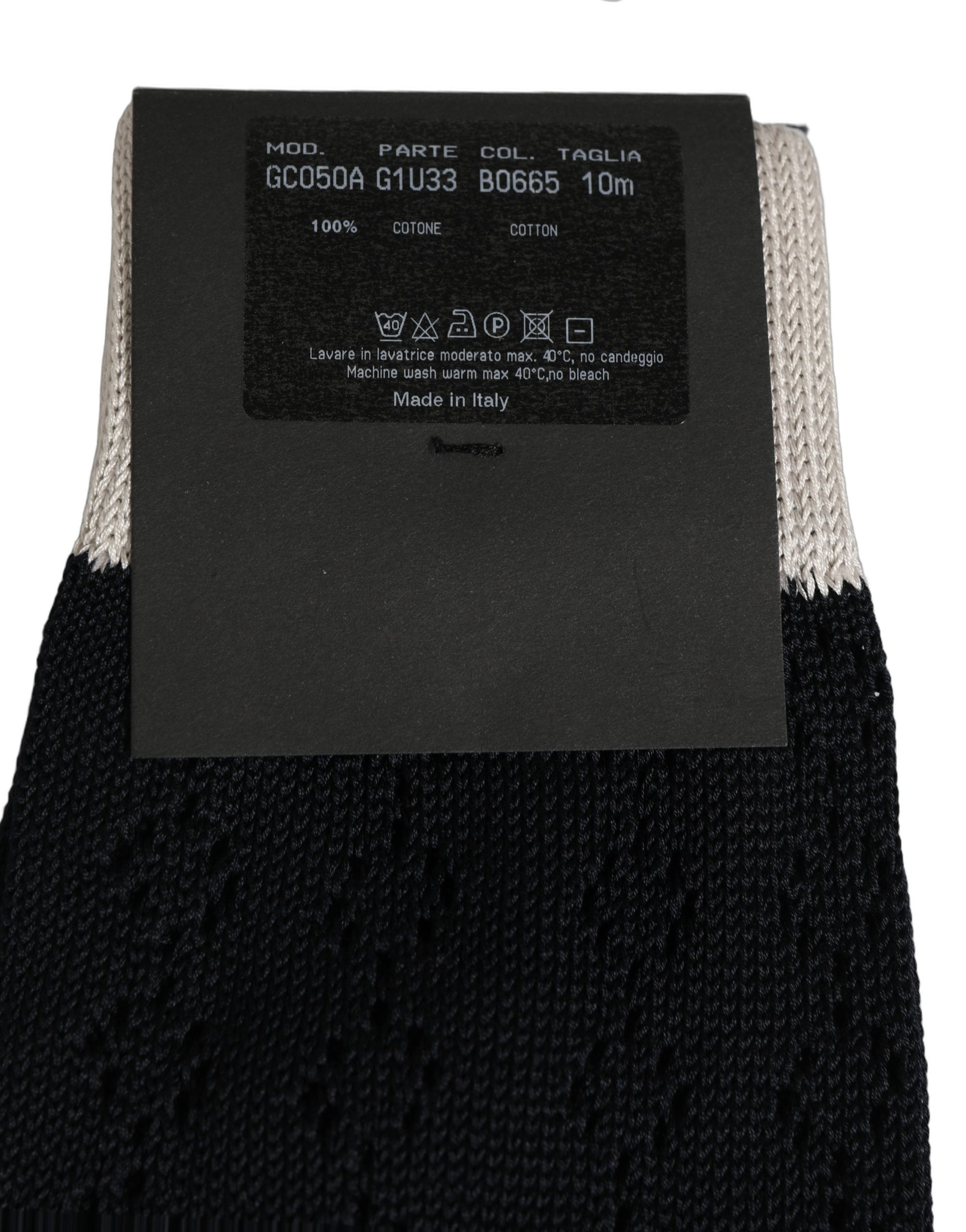 Dolce & Gabbana Dark Blue Cotton Knit Mid Accessory Socks