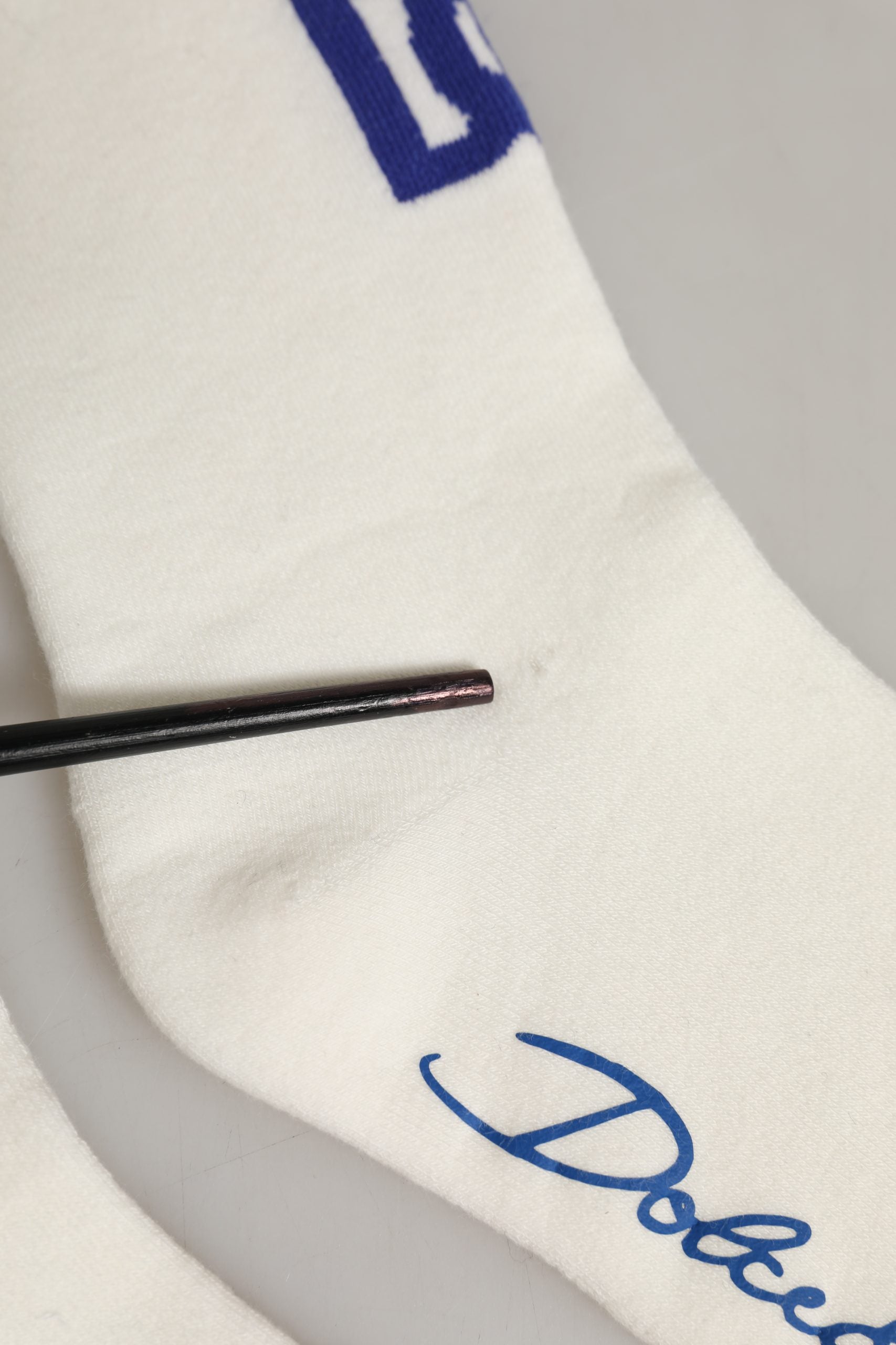 Dolce & Gabbana White Blue Cotton Logo Women Accessory Socks
