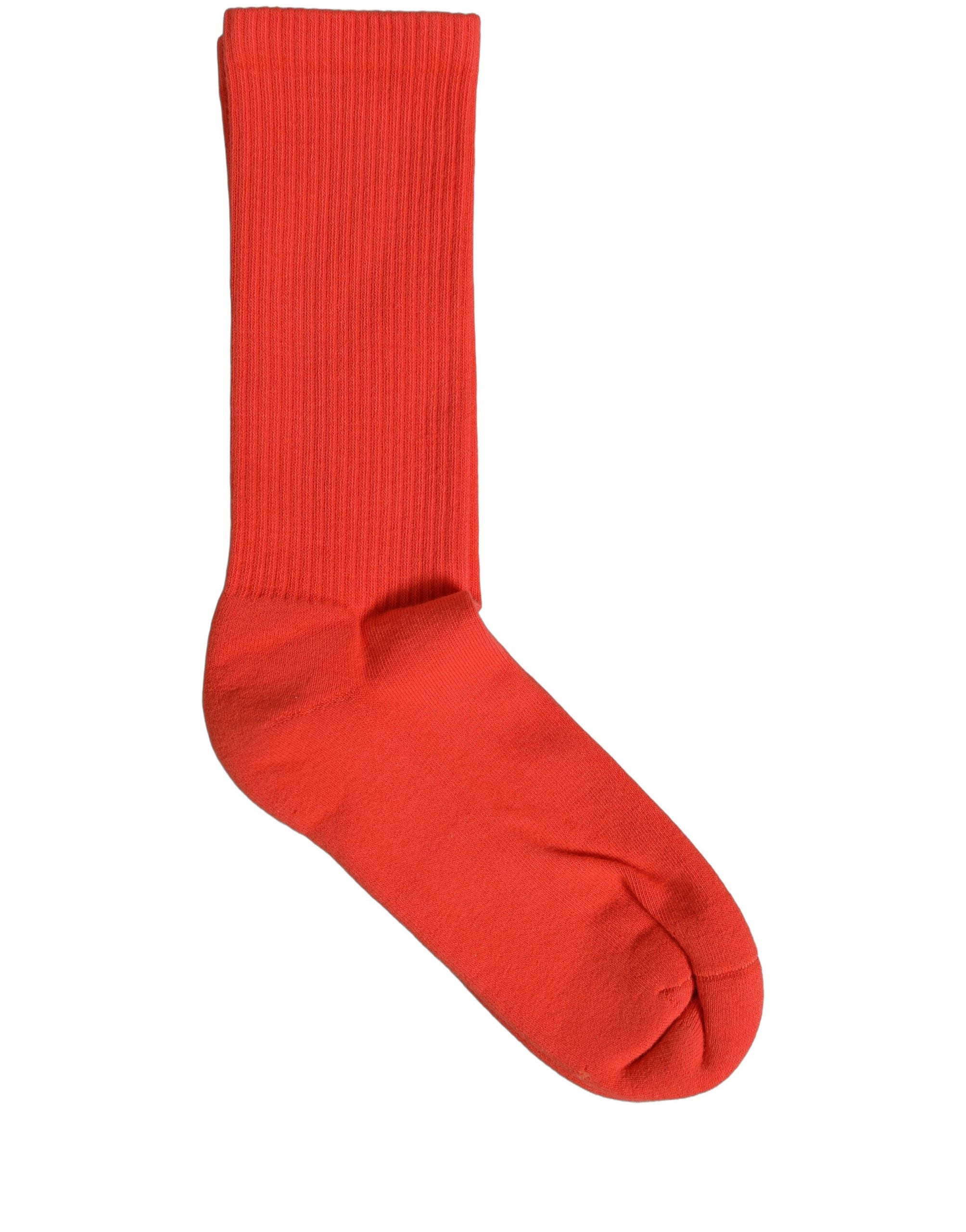 Dolce & Gabbana Red Cotton Ribbed Mid Women Accessory Socks