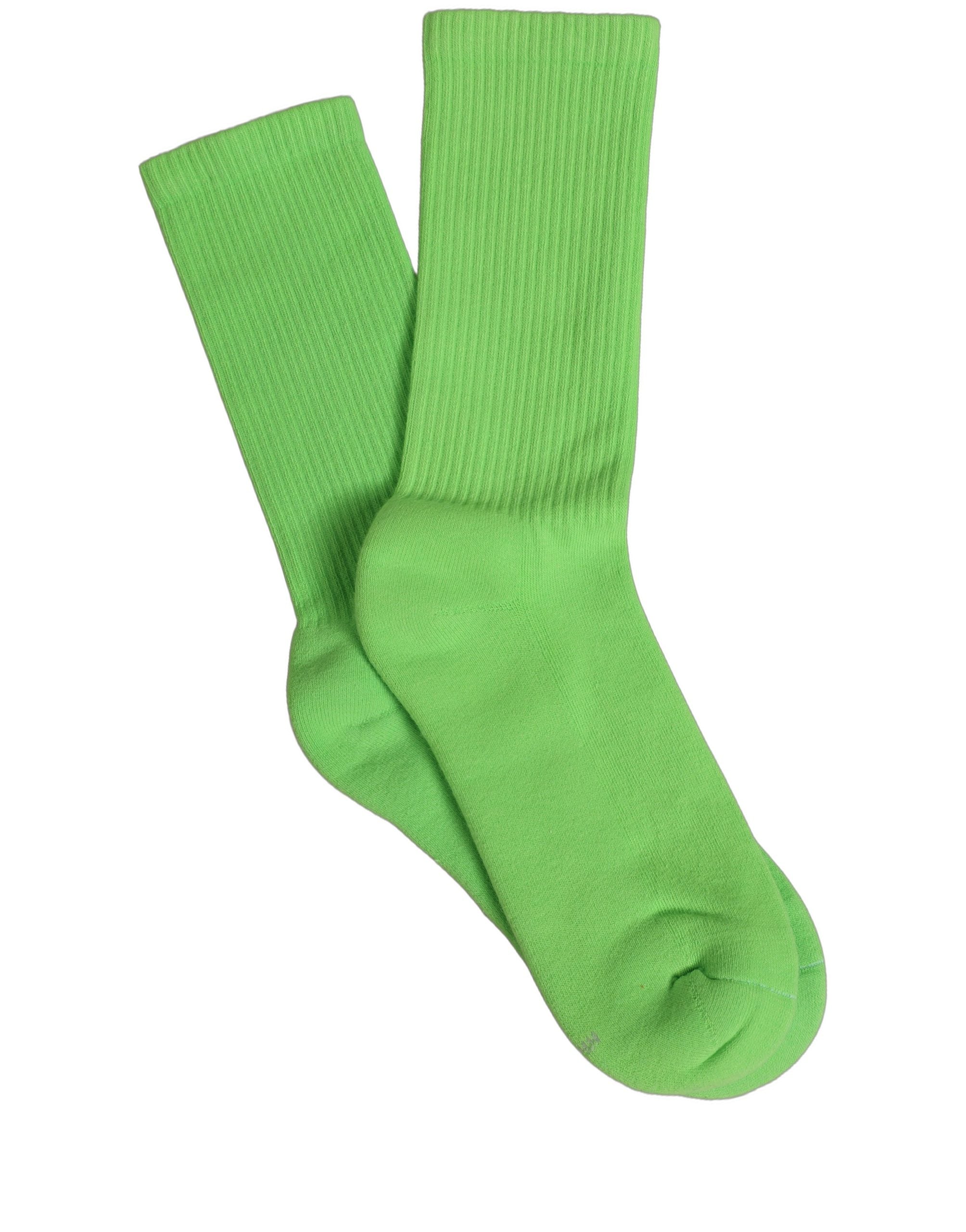 Dolce & Gabbana Green Cotton Ribbed Mid Women Accessory Socks