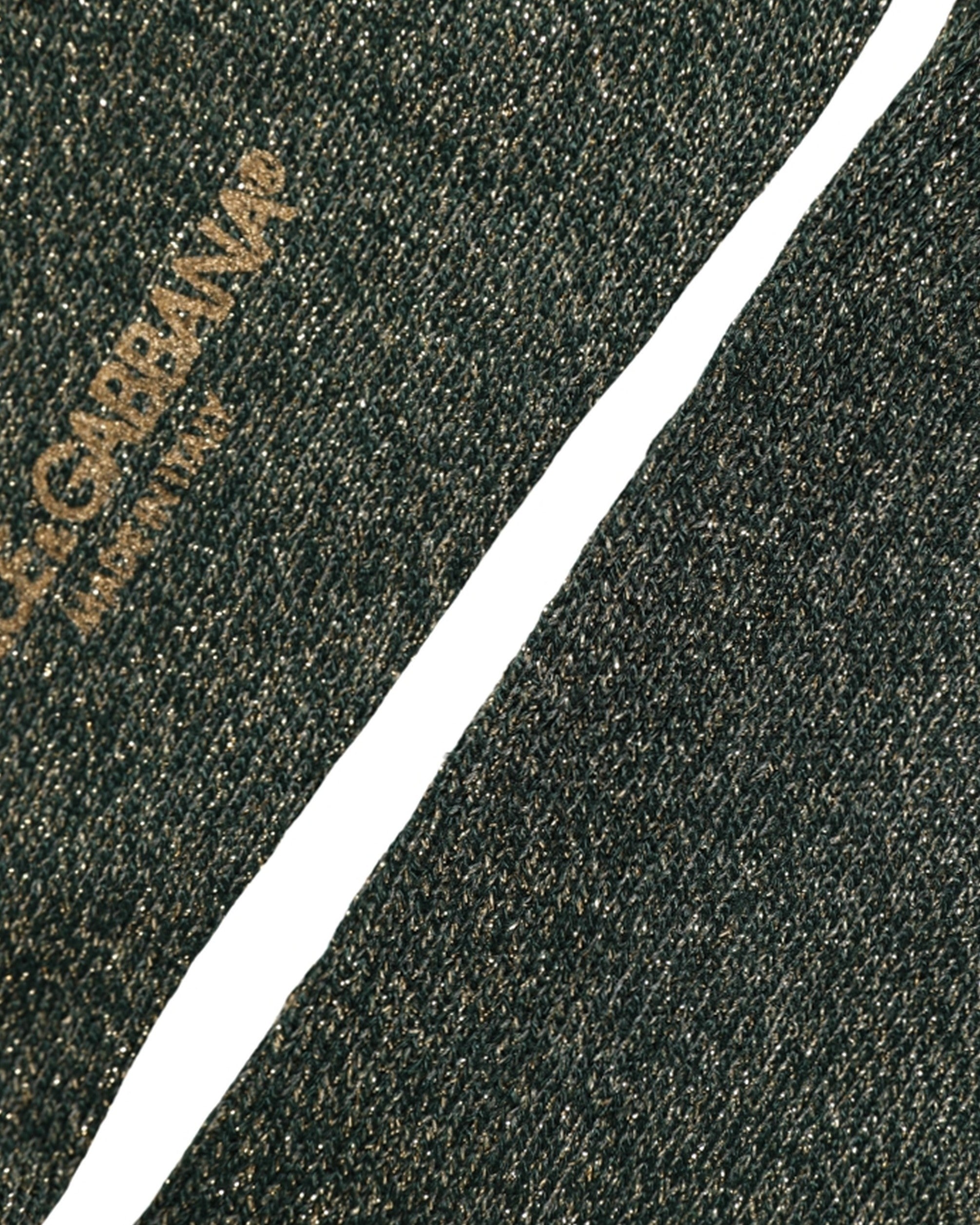 Dolce & Gabbana Dark Green Viscose Logo Mid Accessory Socks