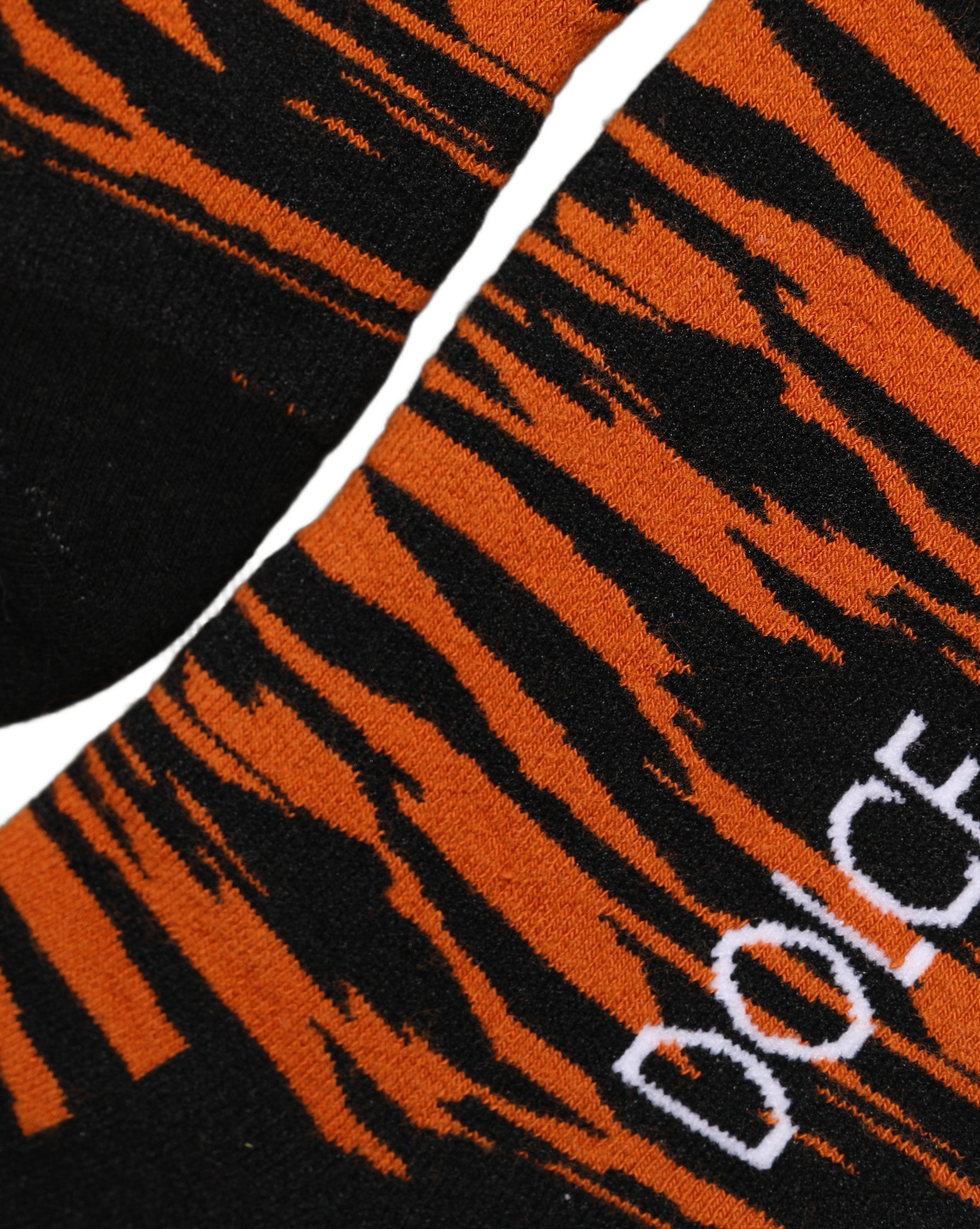 Dolce & Gabbana Orange Black Tiger Stripe Knee High Accessory Socks