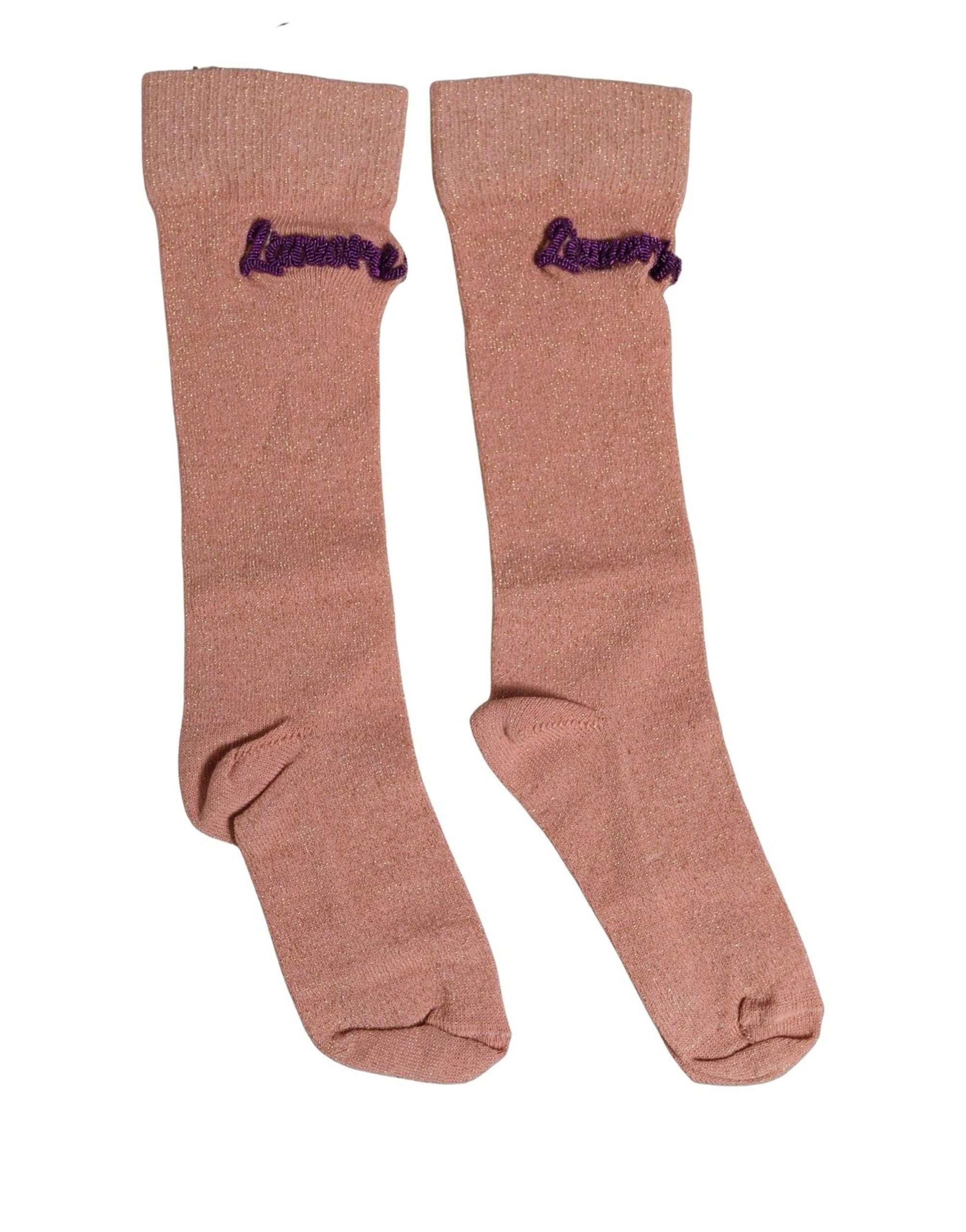 Dolce & Gabbana Dusty Pink Embroidered Mid Accessory Socks