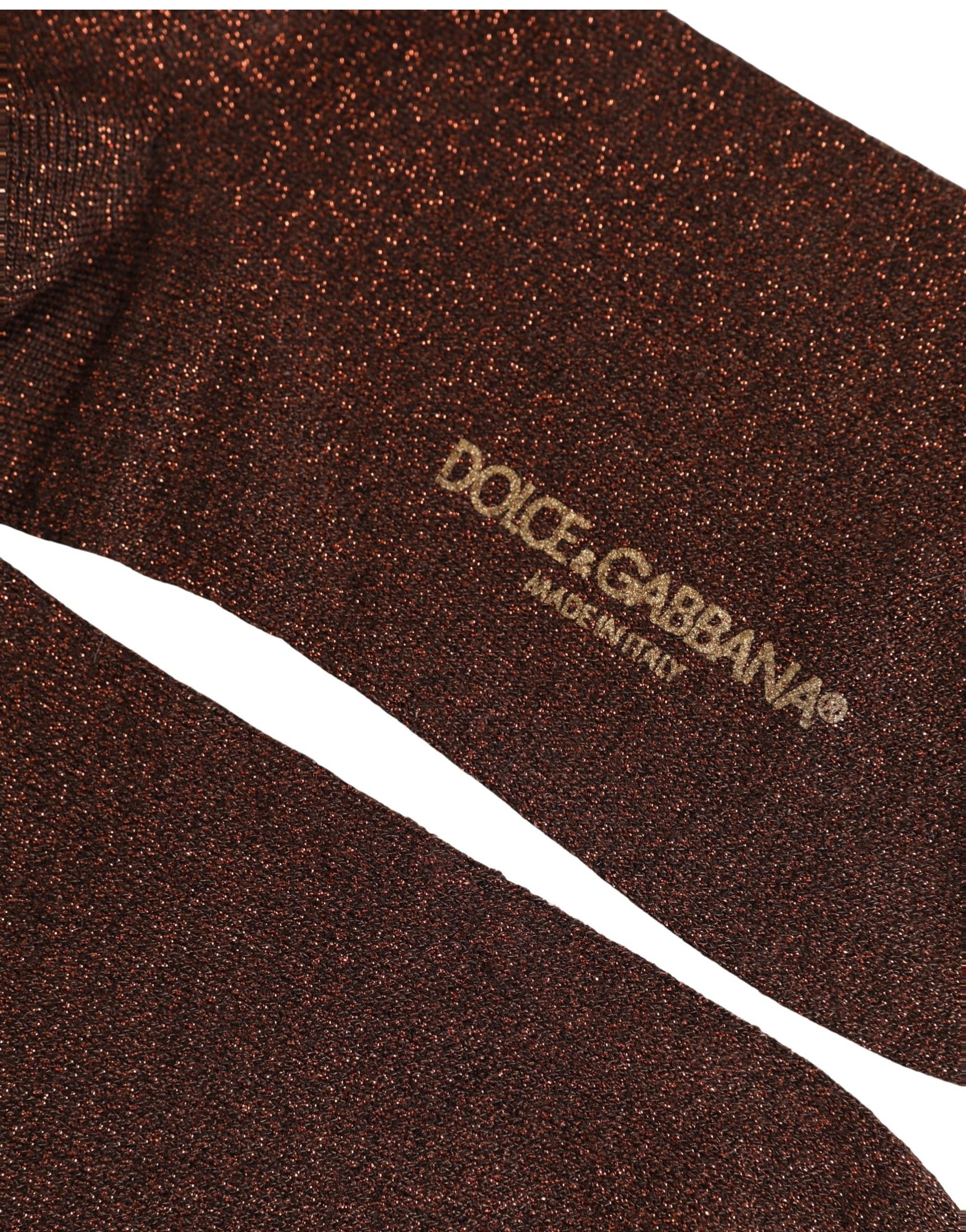 Dolce & Gabbana Dark Brown Viscose Mid Accessory Socks