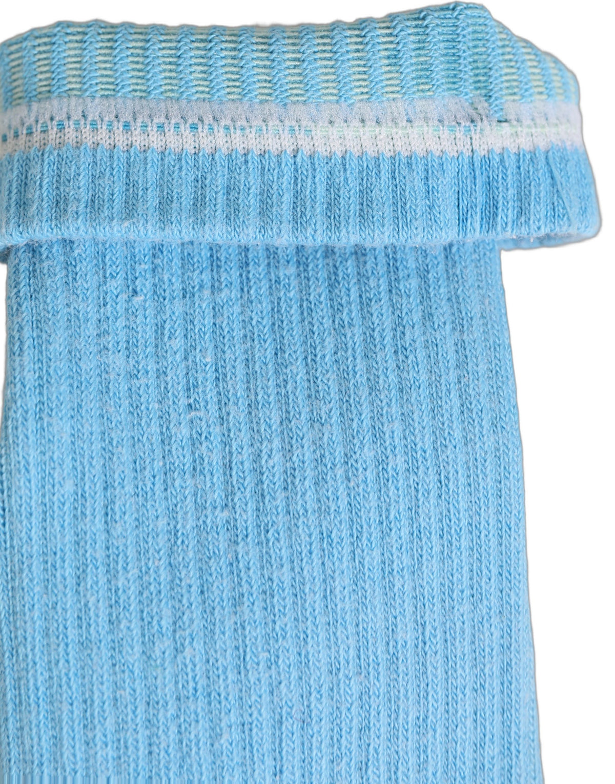 Dolce & Gabbana Light Blue Cotton Ribbed Mid Accessory Socks