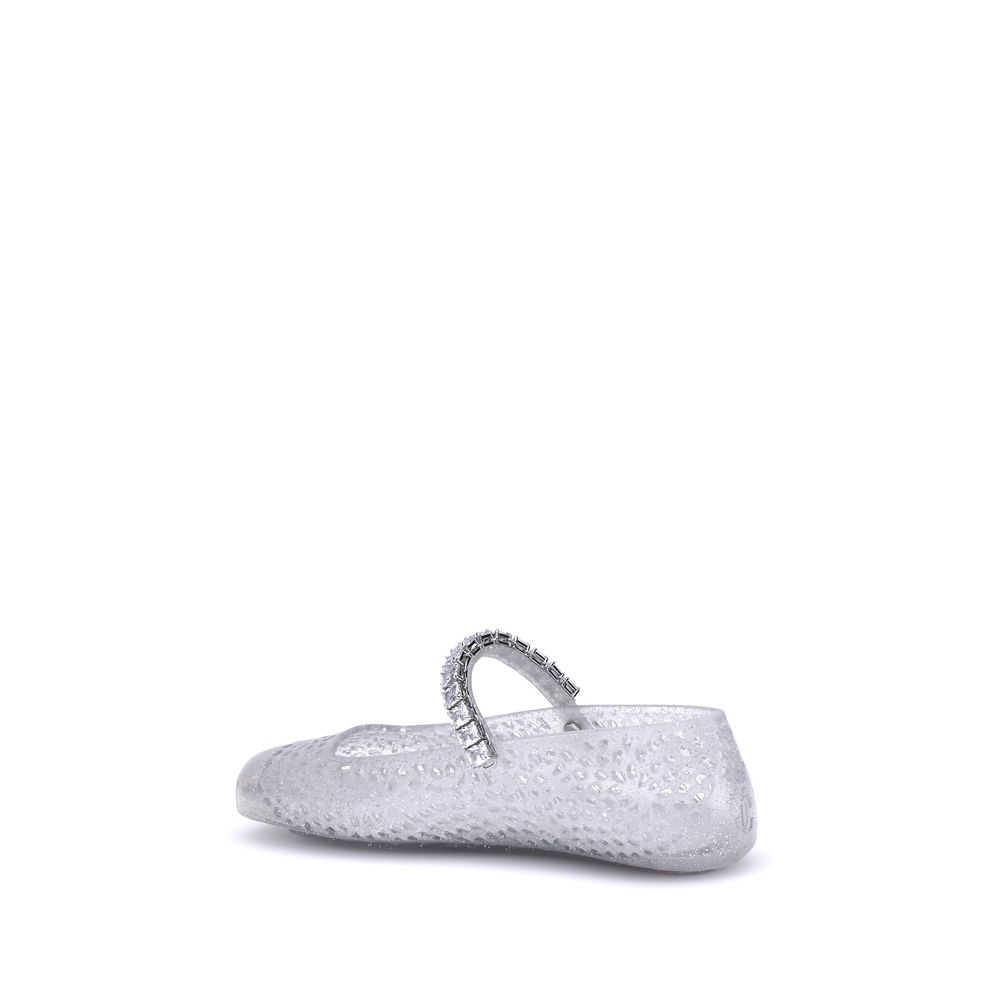 Jimmy Choo White Ballet Flats