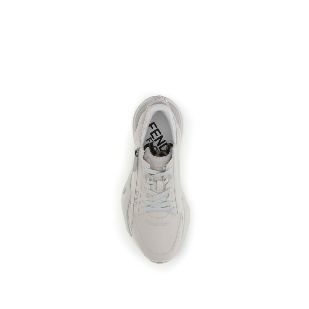 Fendi White Leather Athletic Sneakers