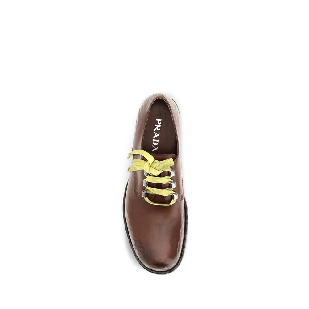 Prada Brown Leather  Slip-On Loafers