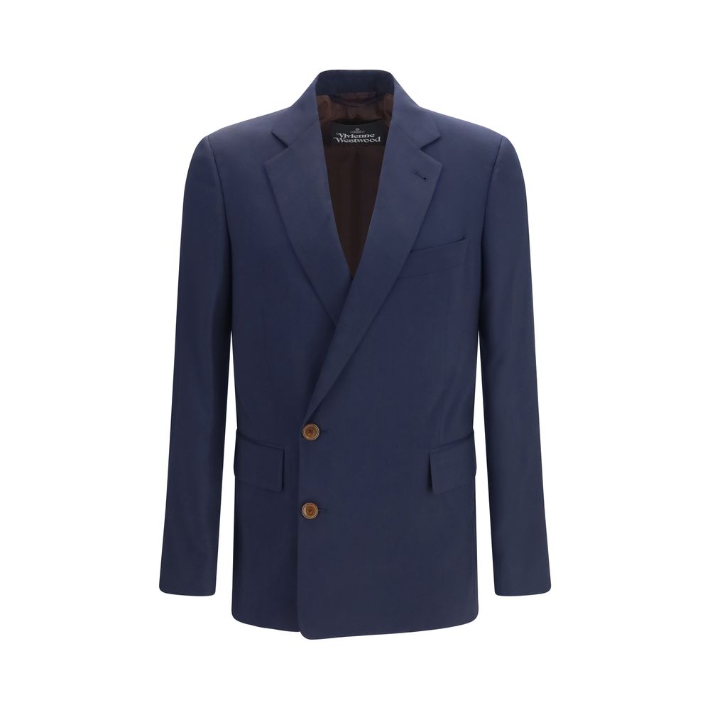 Vivienne Westwood Blue Wool Full-Length Jacket