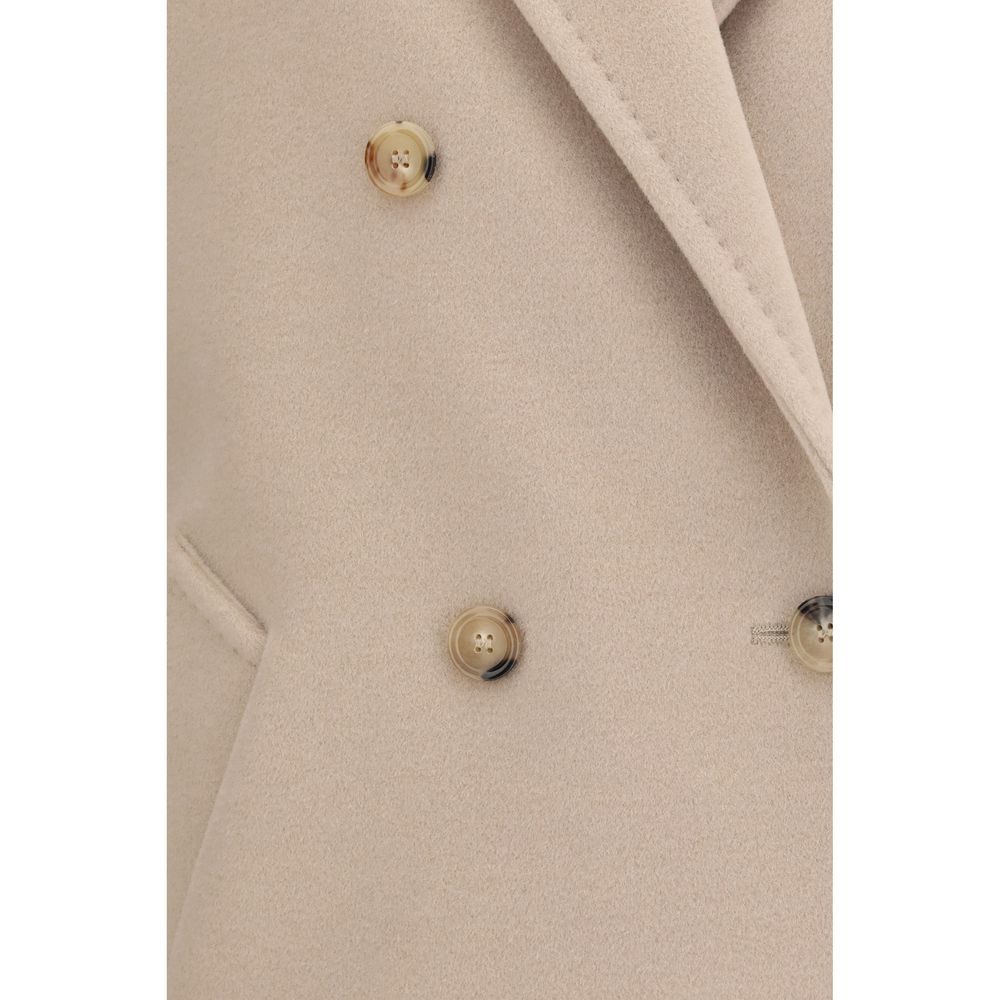 Max Mara Beige Wool Full-Length Jacket