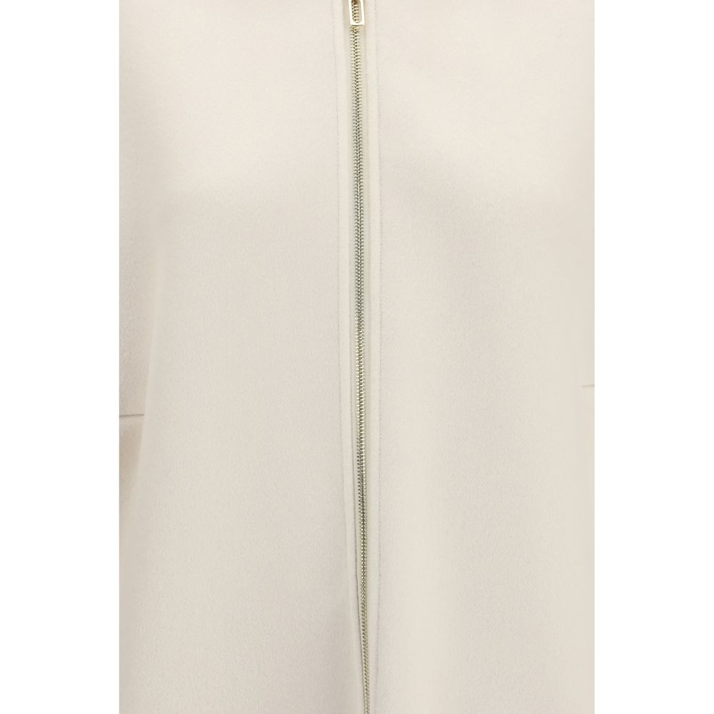 Max Mara Beige Wool Full-Length Jacket