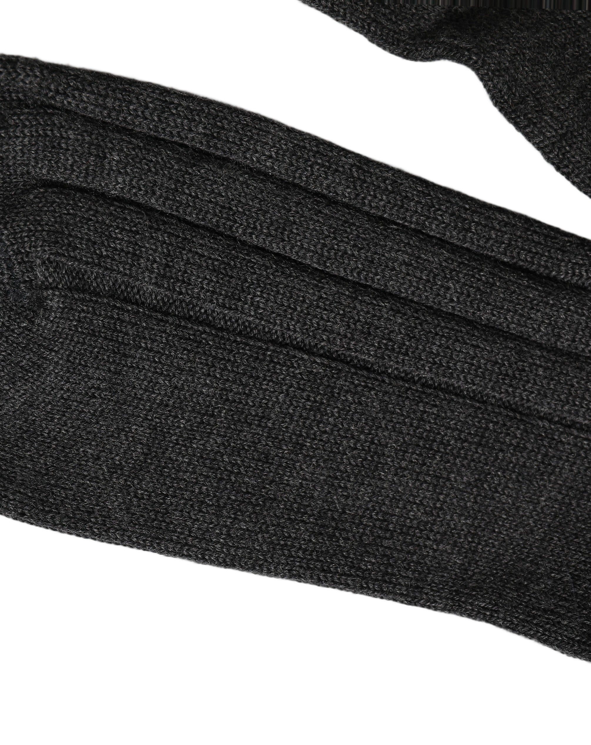Dolce & Gabbana Dark Gray Wool Logo Long Ribbed Accessory Socks