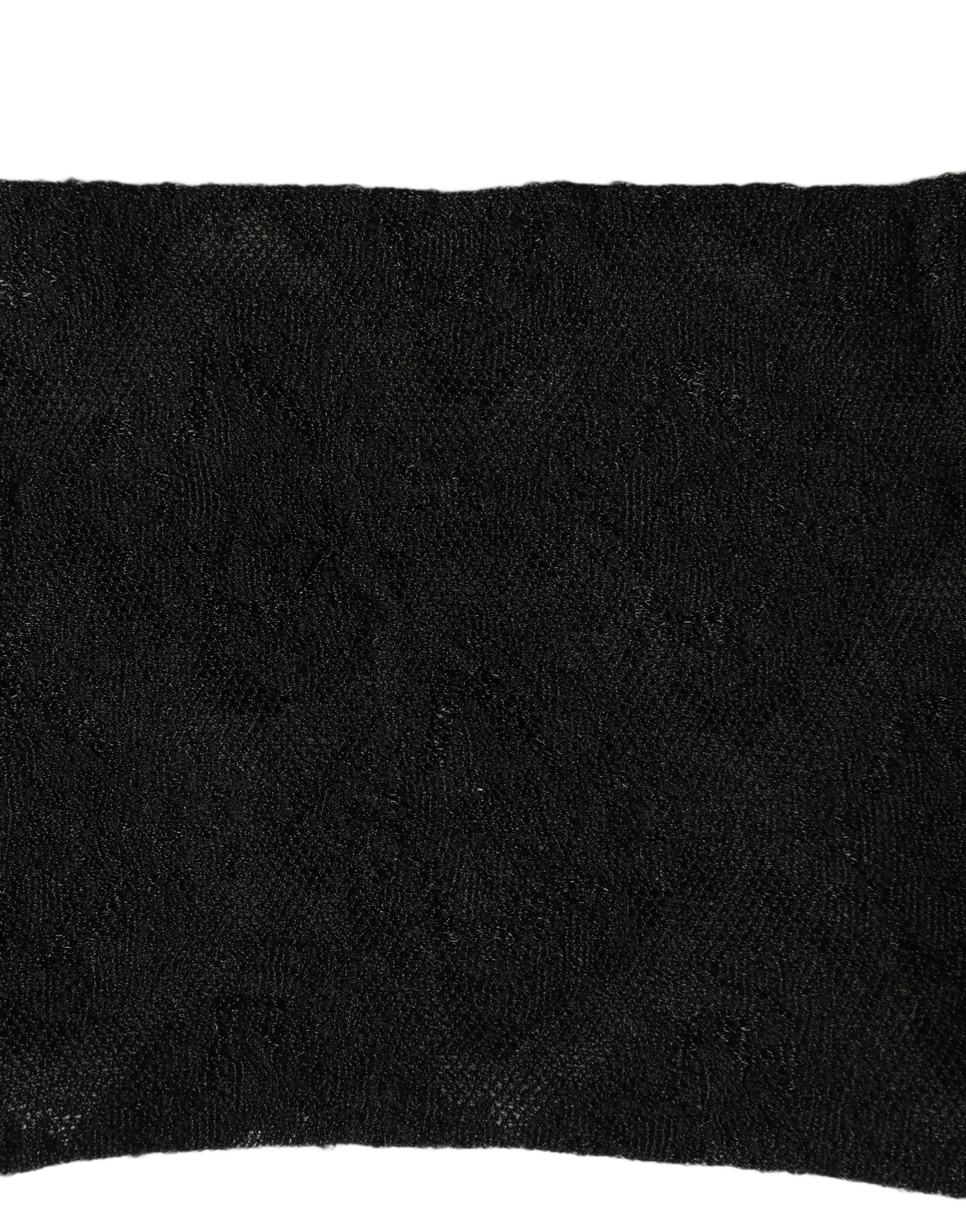 Dolce & Gabbana Black Floral Nylon Stretch Mid Calf Socks