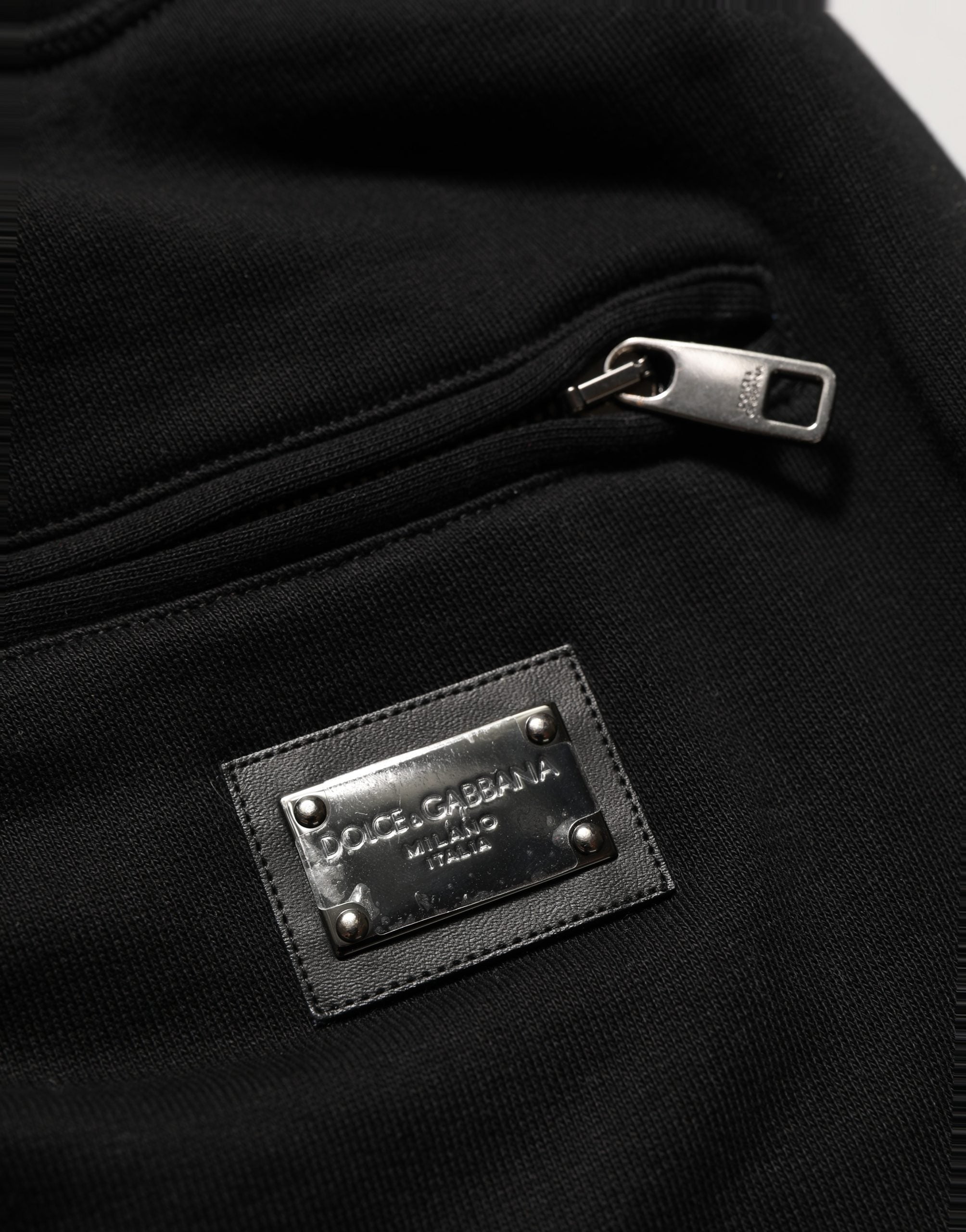 Dolce & Gabbana Black Cotton Logo Jogger Men Sweatpants Pants