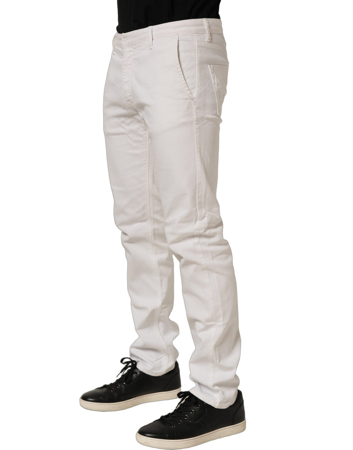 Costume National White Cotton Slim Pants Men Denim Jeans