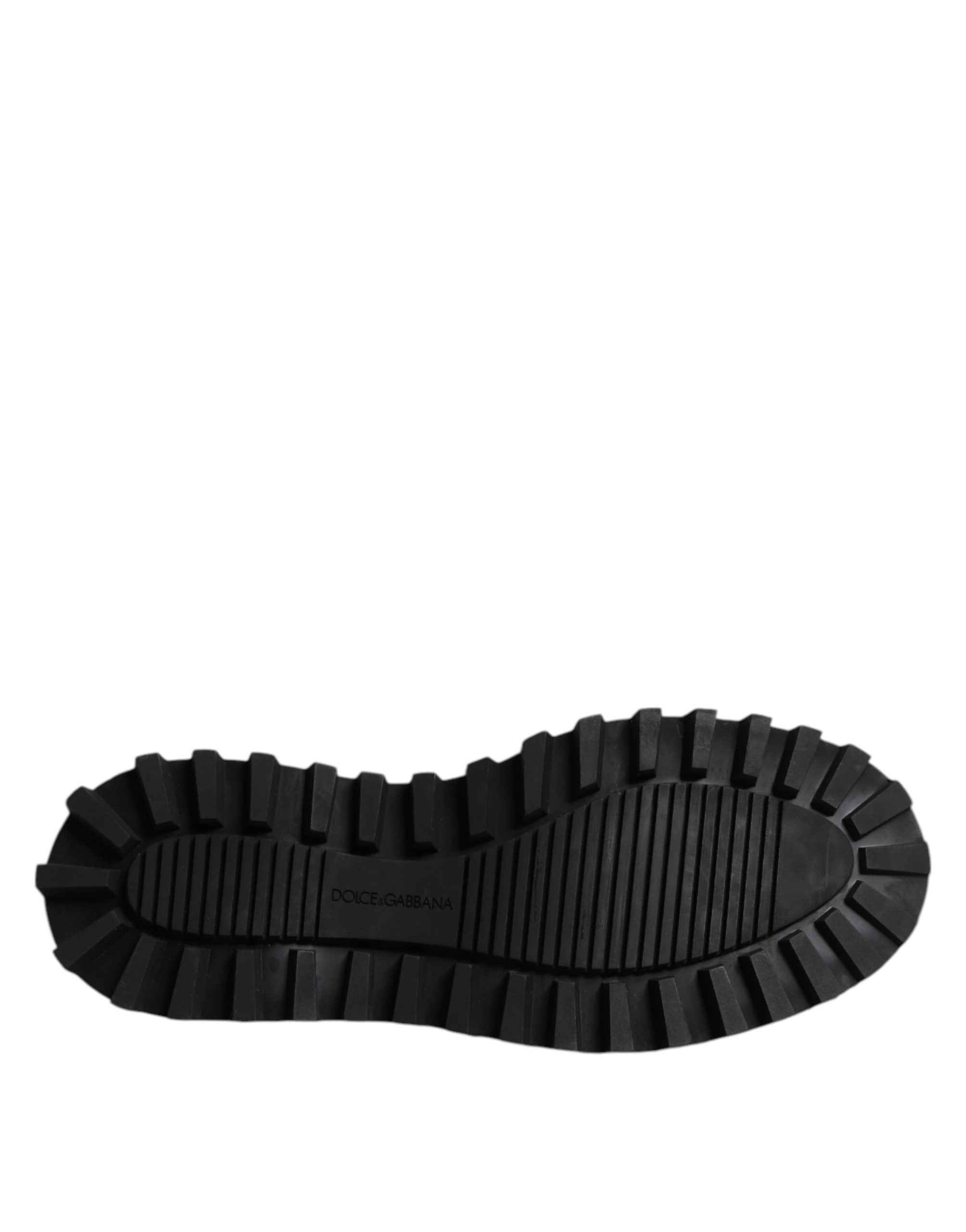 Dolce & Gabbana Black Leather Hi-Trekking Derby Shoes