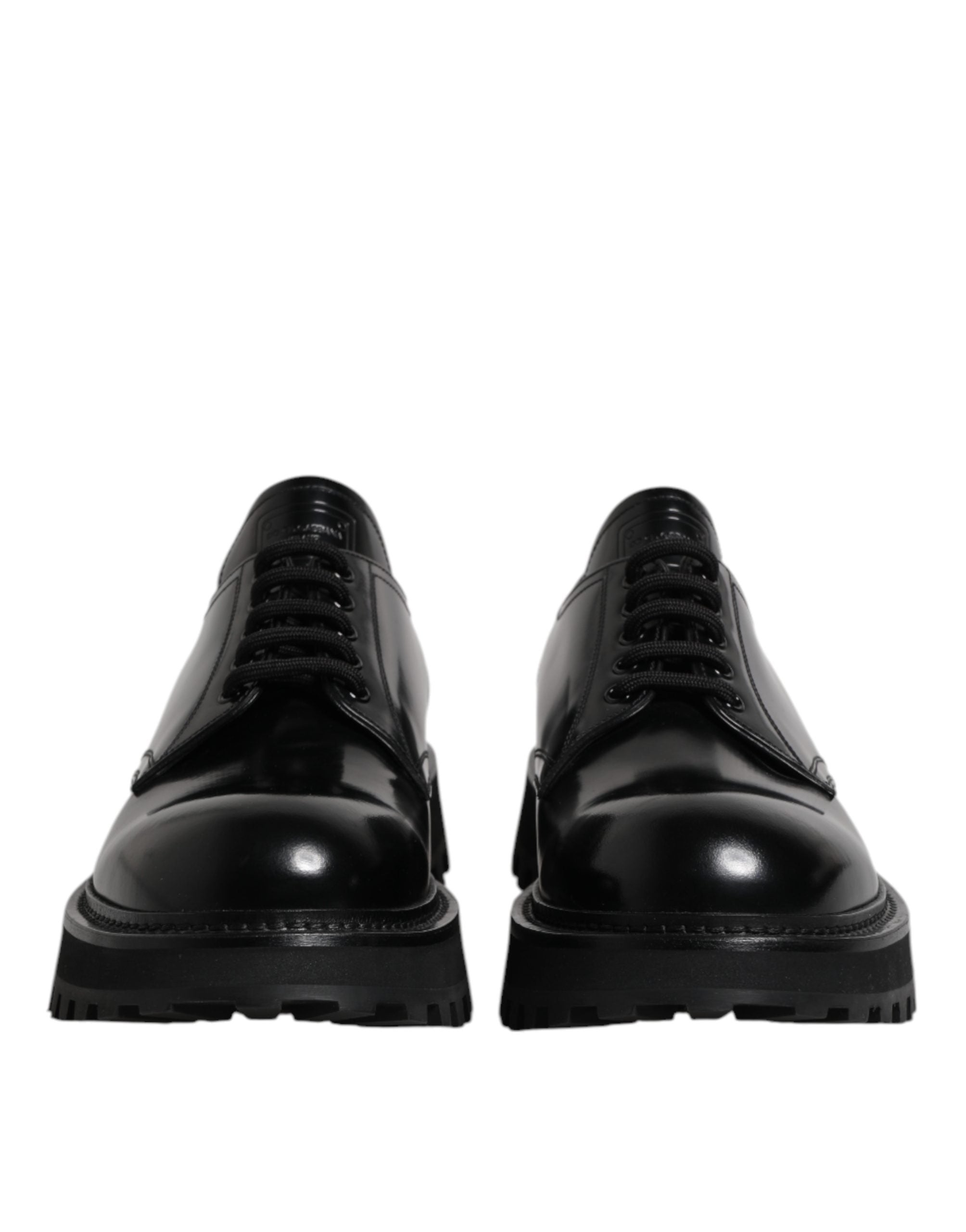 Dolce & Gabbana Black Leather Hi-Trekking Derby Shoes