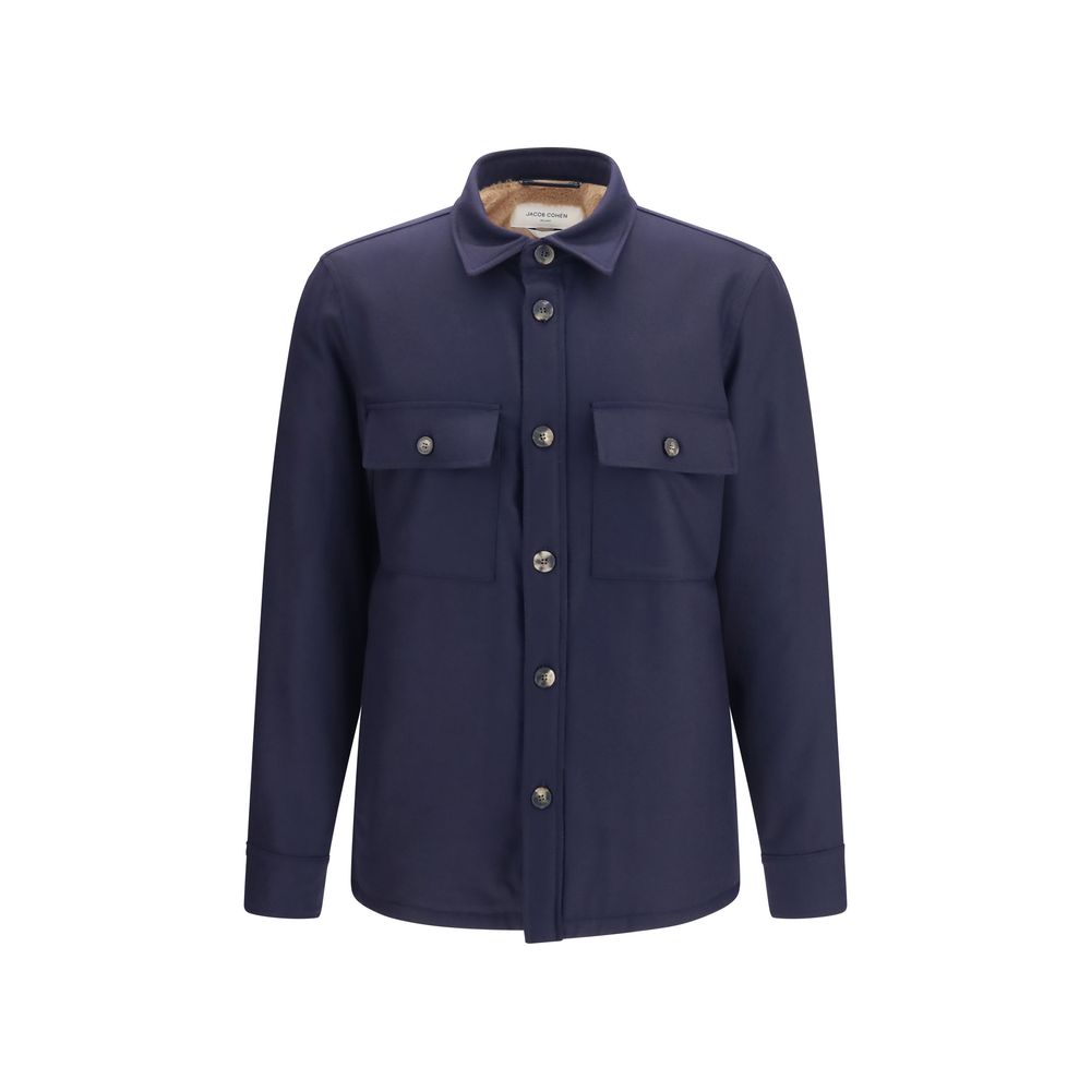 Jacob Cohen Blue Wool Full-Length Jacket