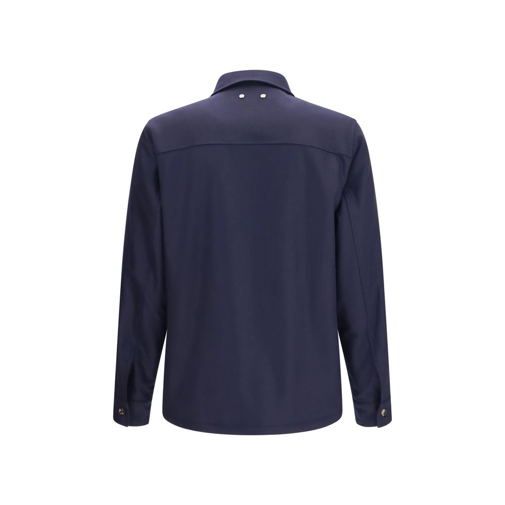 Jacob Cohen Blue Wool Full-Length Jacket