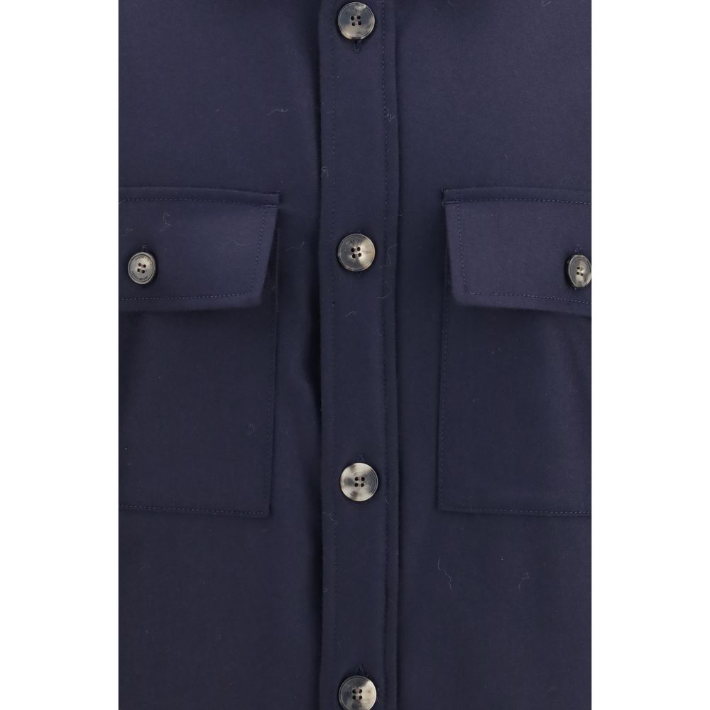 Jacob Cohen Blue Wool Full-Length Jacket