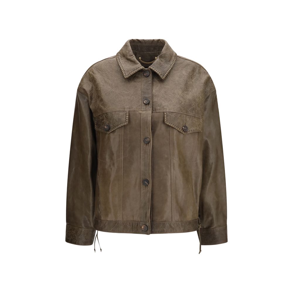 Golden Goose Brown Leather Leather Jacket