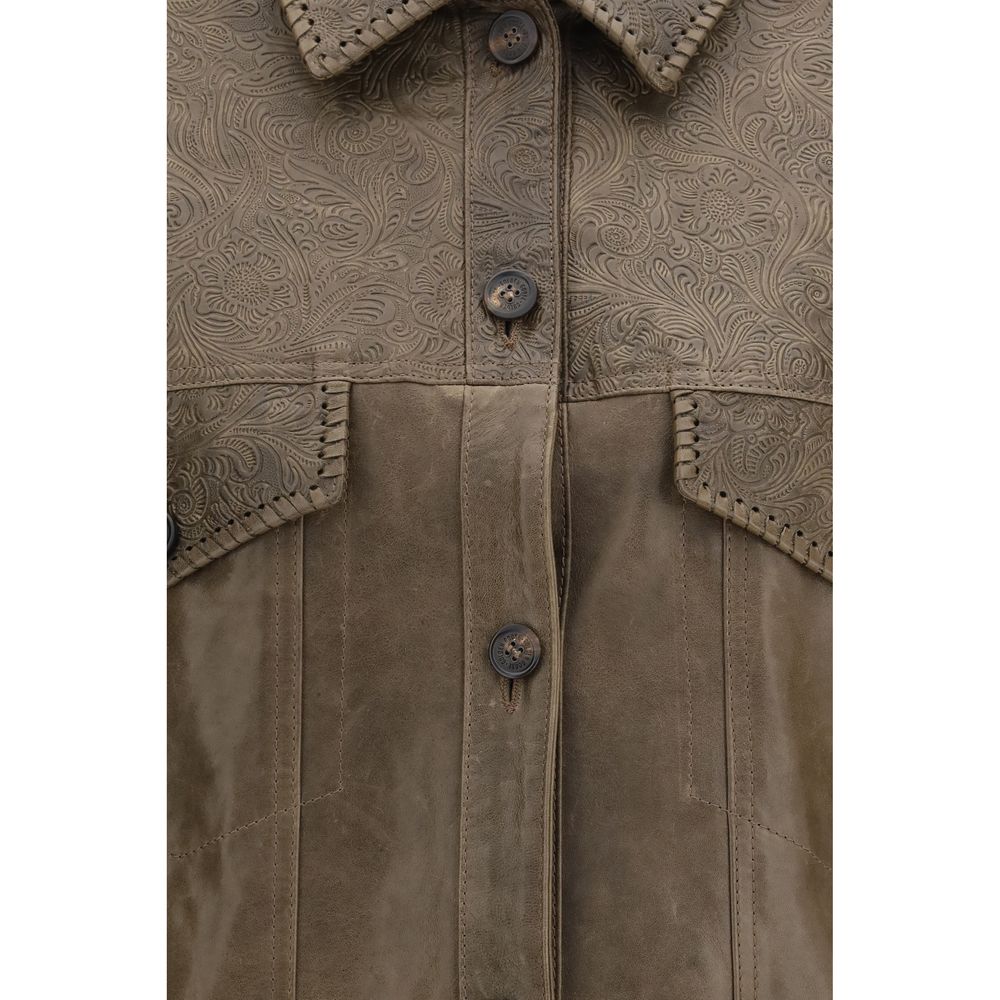 Golden Goose Brown Leather Leather Jacket