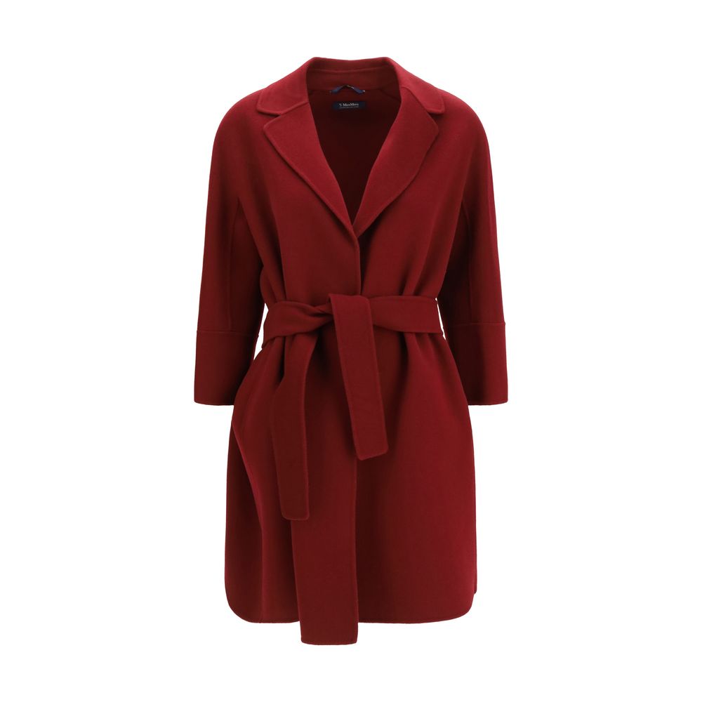 'S Max Mara Bordeaux Wool Coat