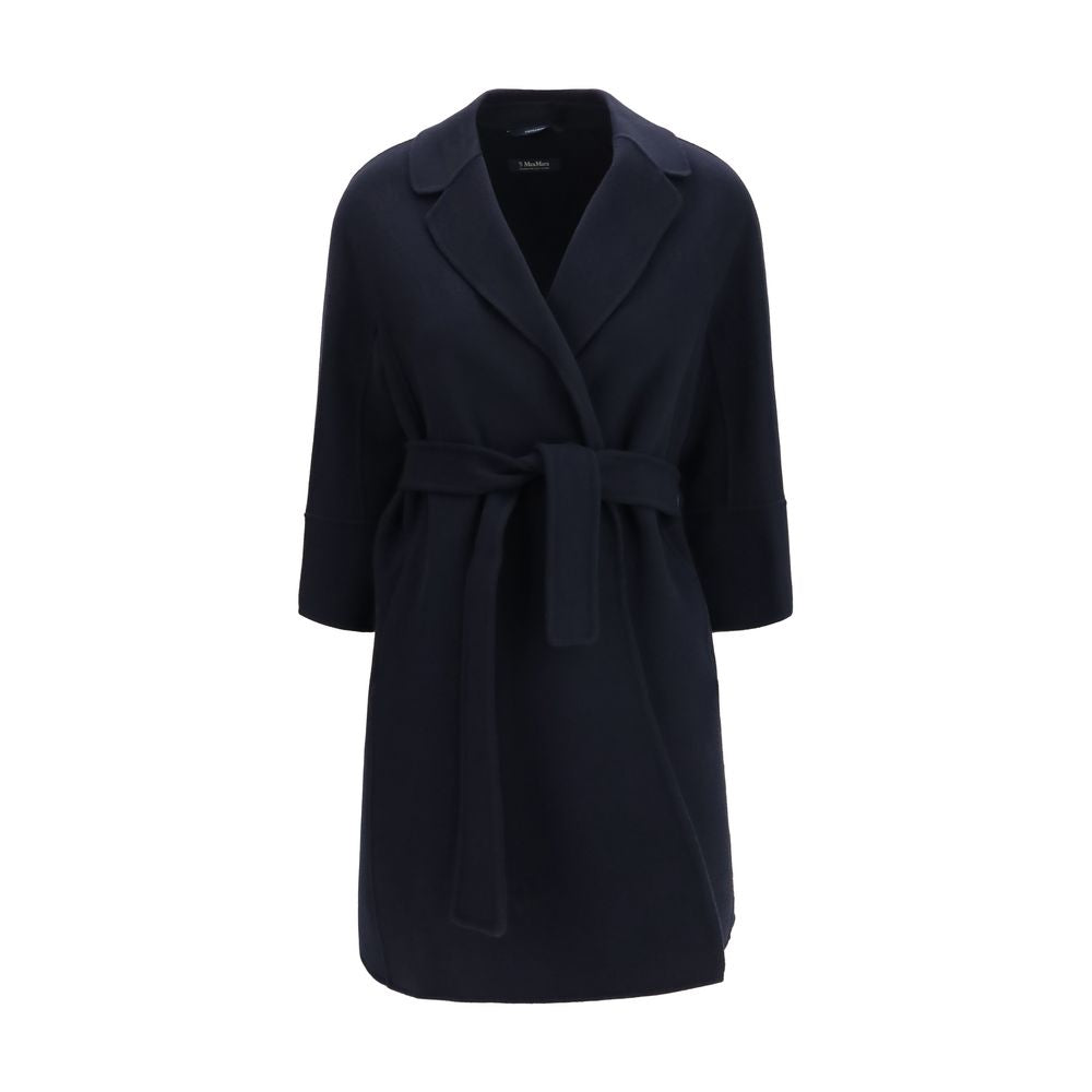 'S Max Mara Blue Wool Oves Aries Coat