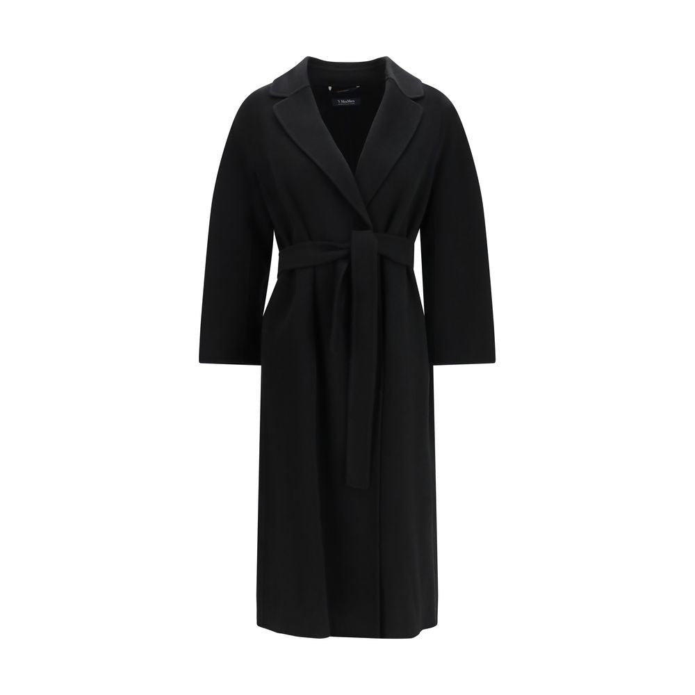 'S Max Mara Black Wool Oves Aries Coat