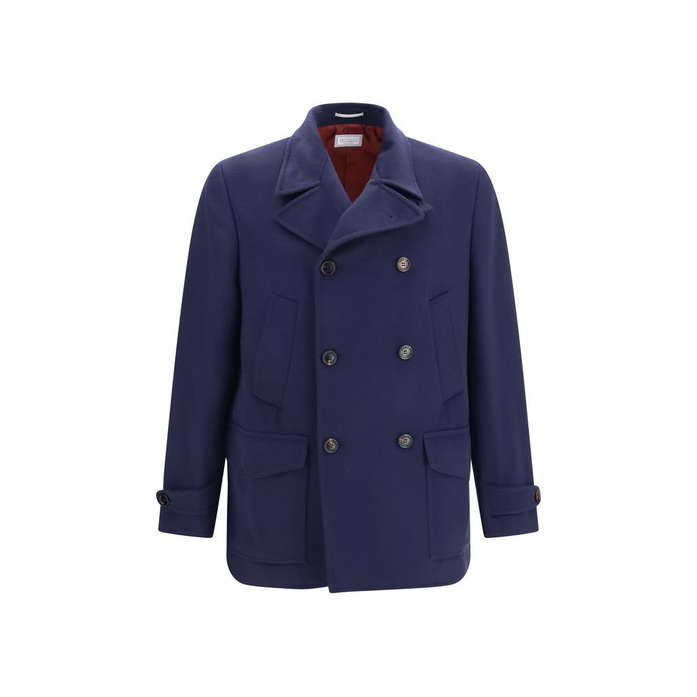 Brunello Cucinelli Blue Wool Coat