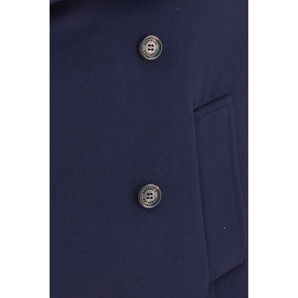 Brunello Cucinelli Blue Wool Coat