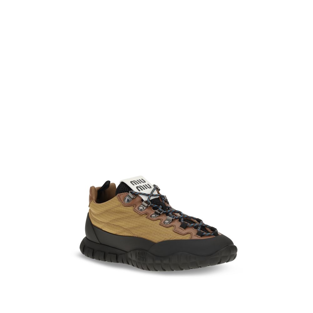 Miu Miu Beige Polyamide Athletic Sneakers