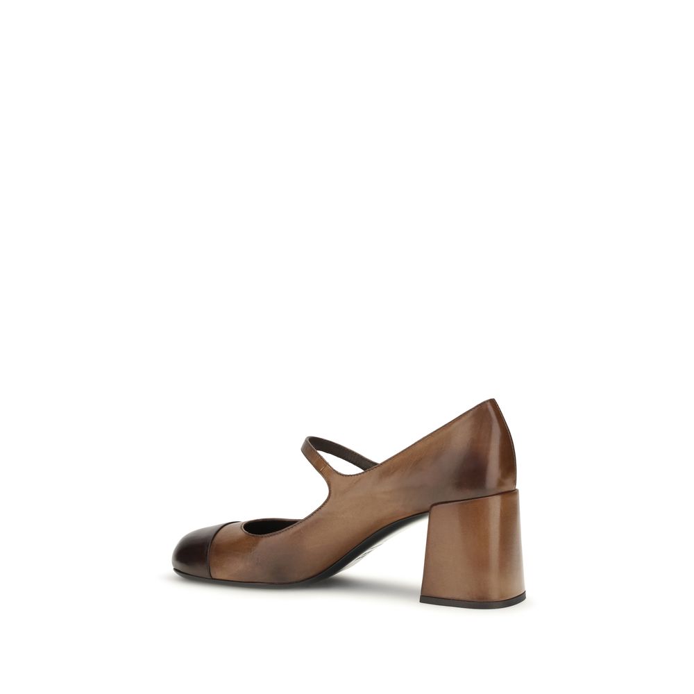 Miu Miu Brown Leather Ballet Flats