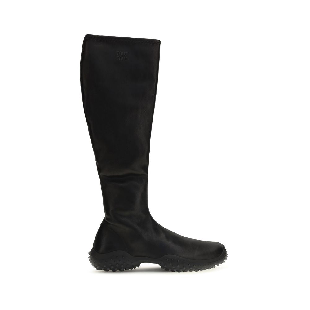 Miu Miu Black Aries Ankle Boots