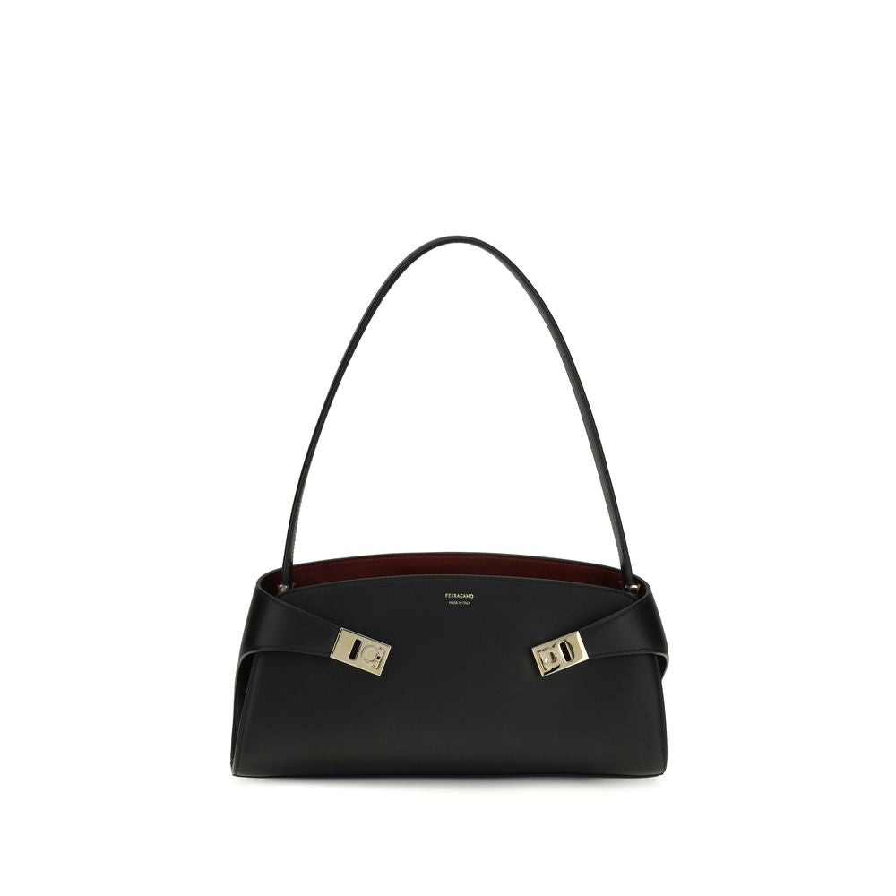 Ferragamo Black Leather Shoulder Bag
