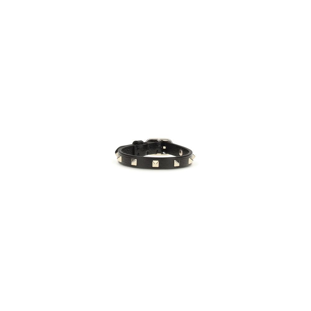Valentino Garavani Black Leather Bracelet