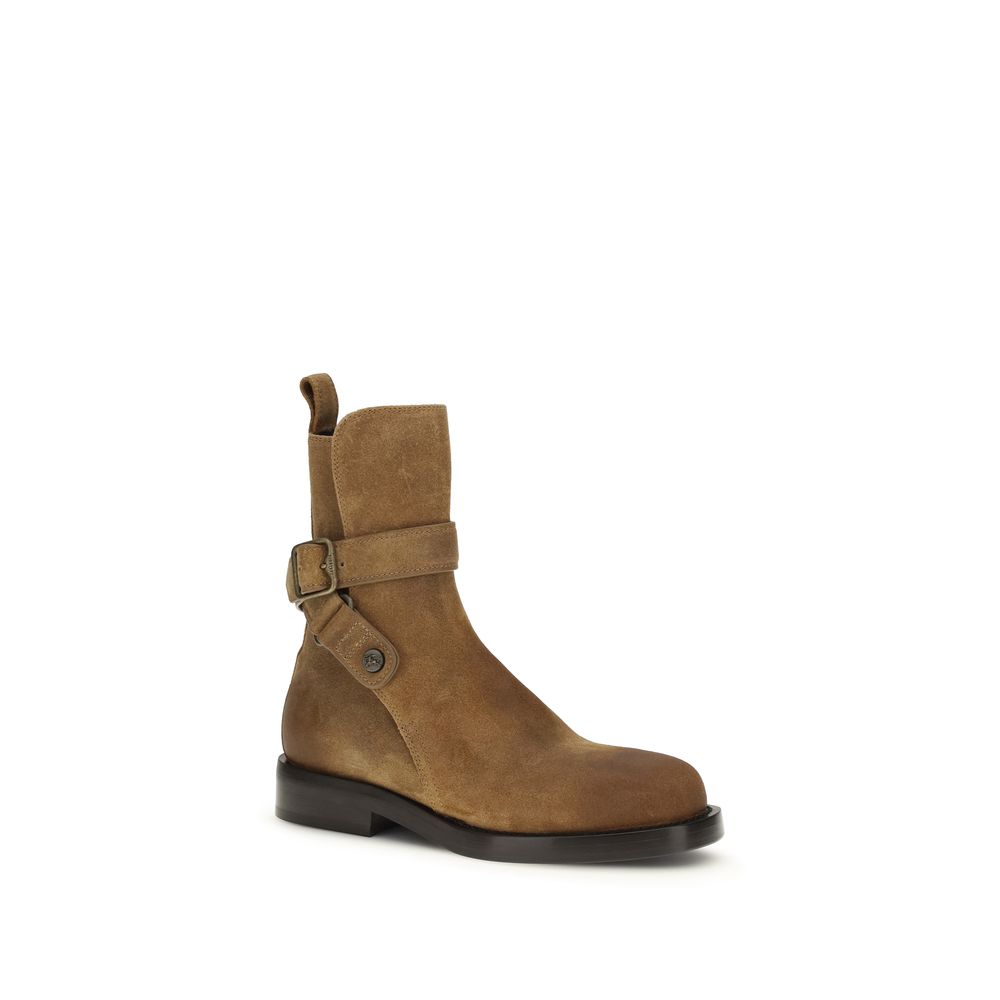 Burberry Brown Leather Lace-Up Boots