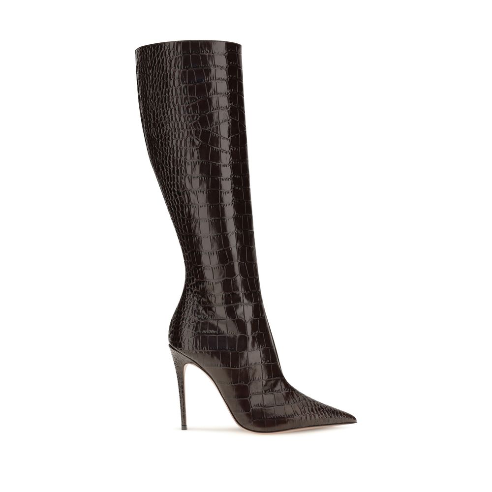 Paris Texas Brown Leather High Heel Boots
