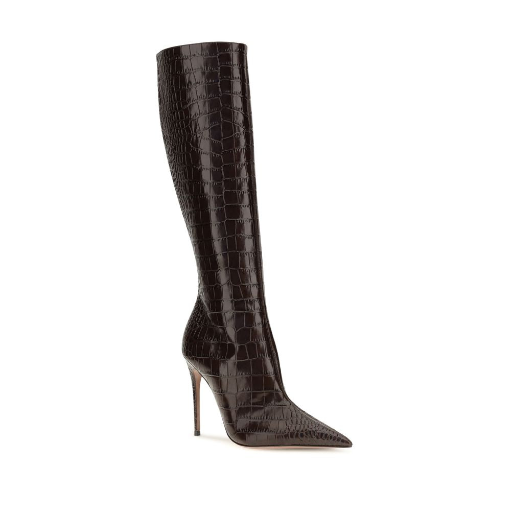 Paris Texas Brown Leather High Heel Boots