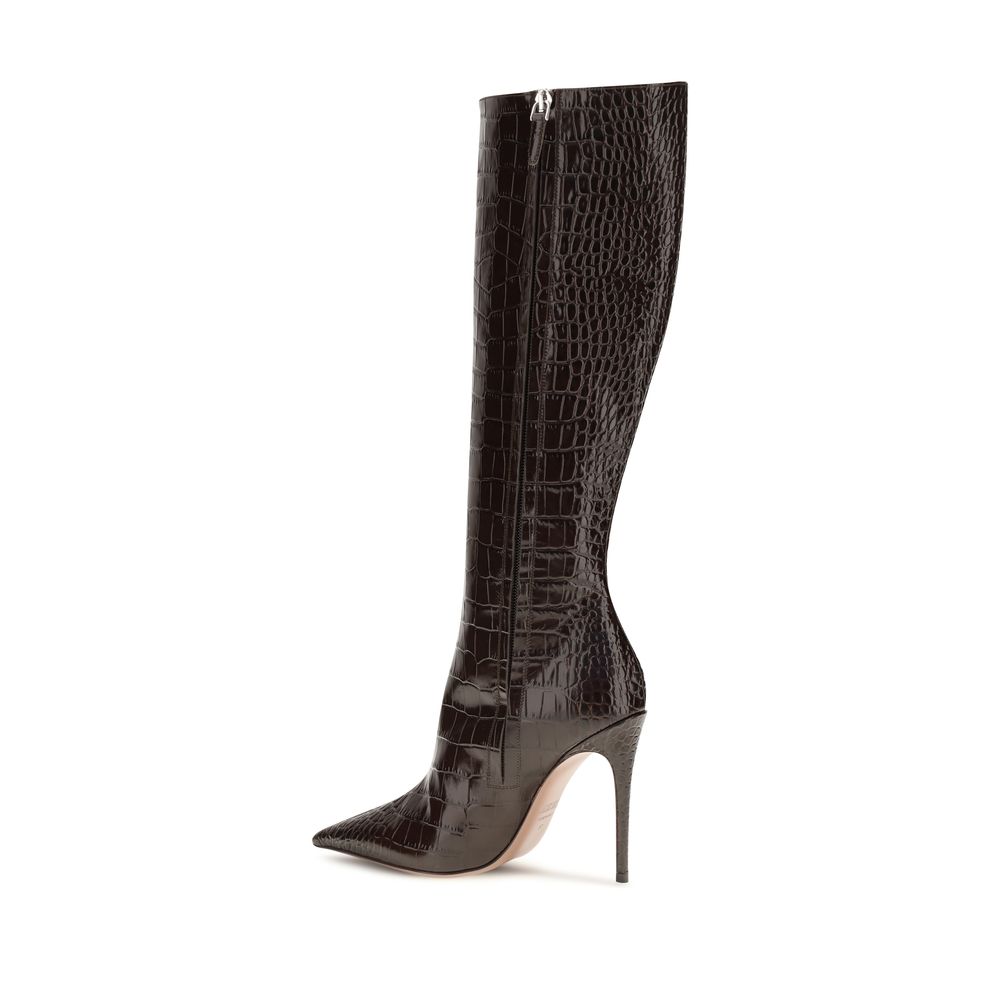 Paris Texas Brown Leather High Heel Boots