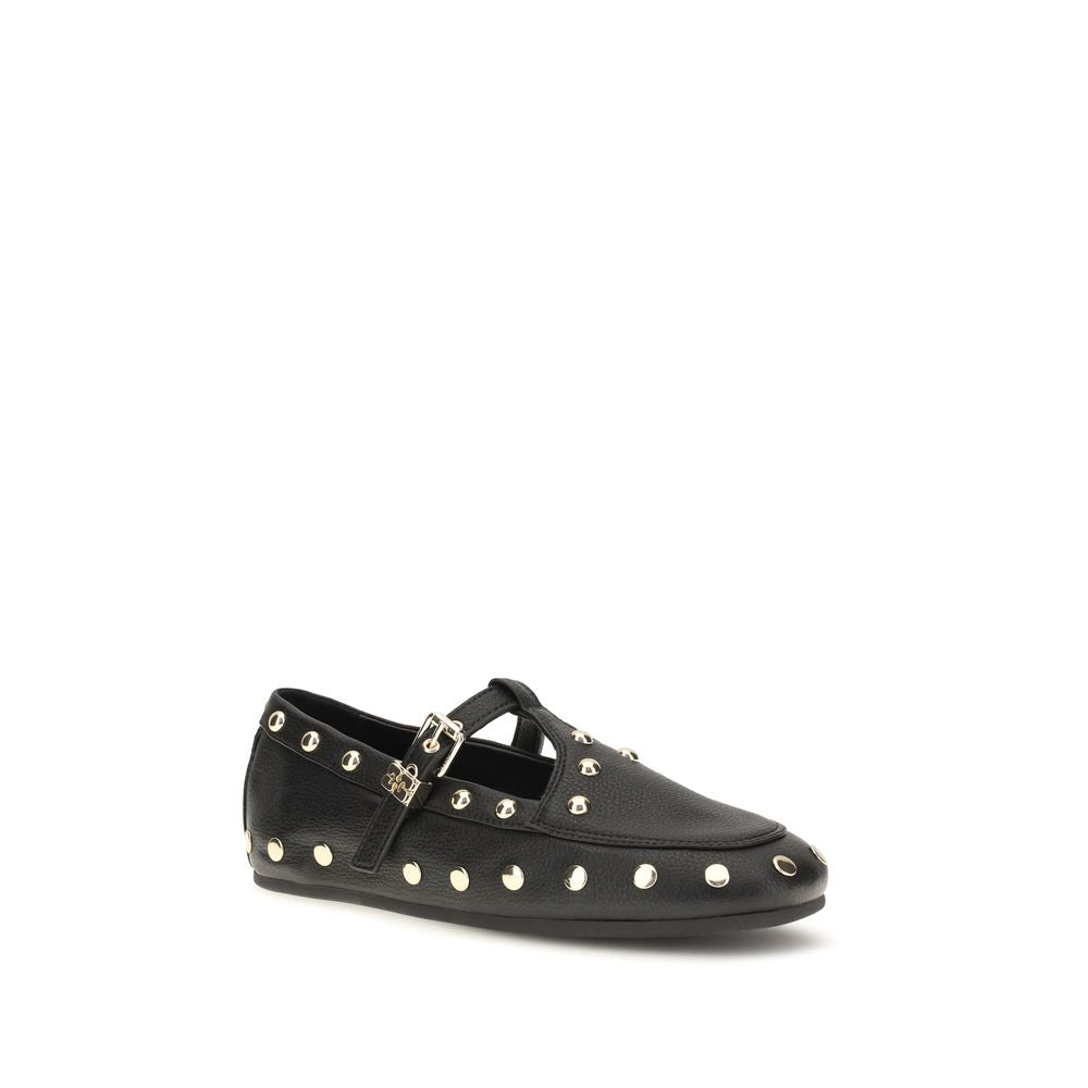 Ganni Black Recycled Ballet Flats