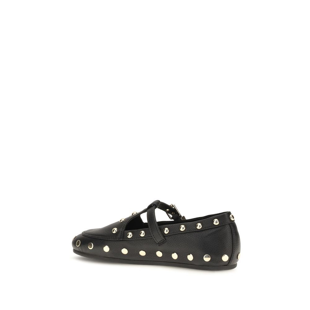 Ganni Black Recycled Ballet Flats