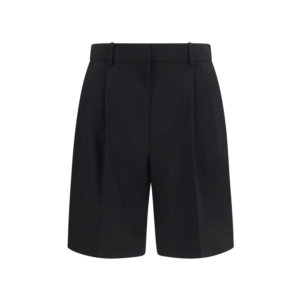 Khaite Black Wool Bermuda Shorts