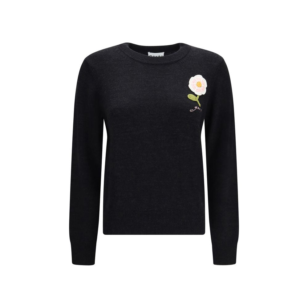 Ganni Black Wool Sweatshirt