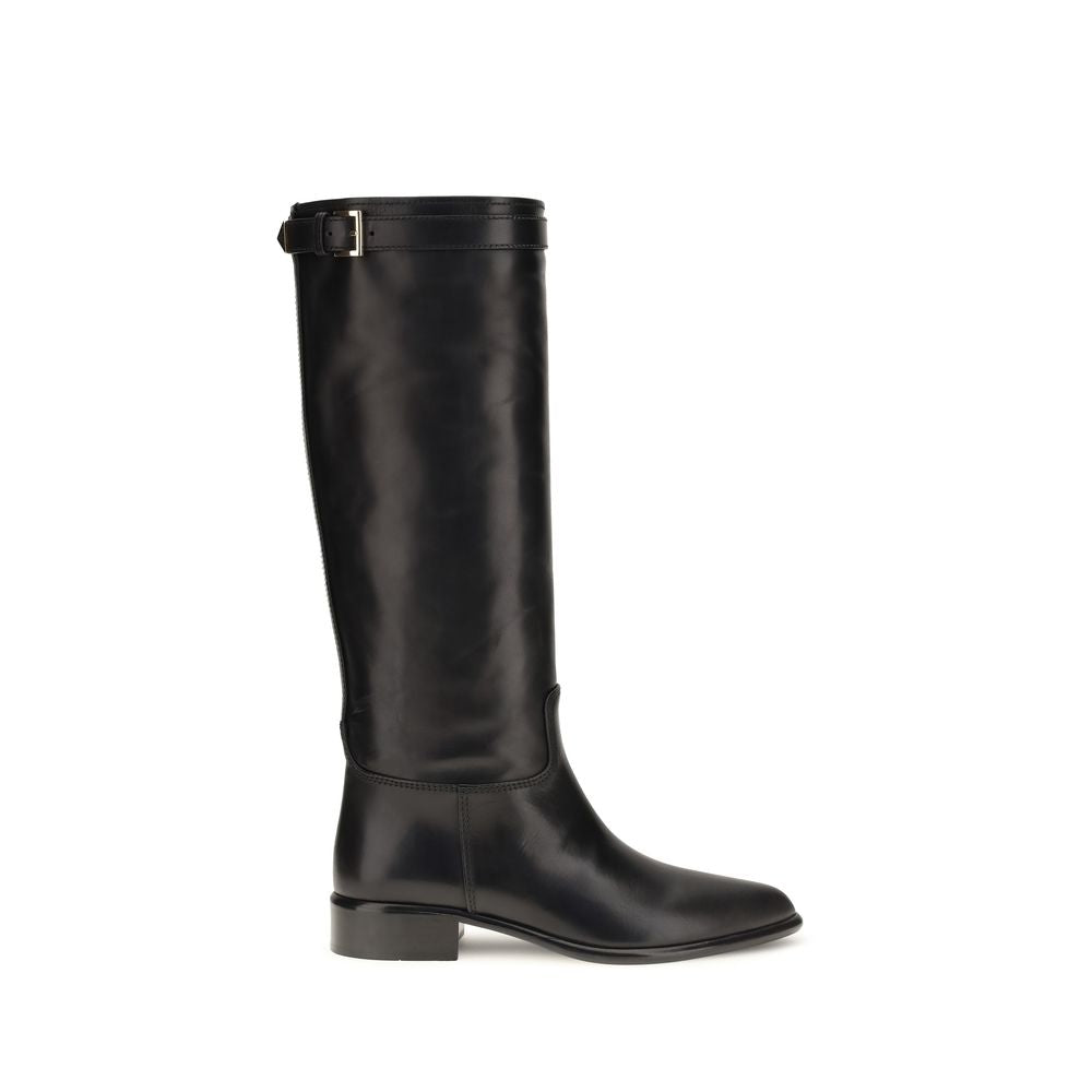 Prada Black Leather Ankle Boots