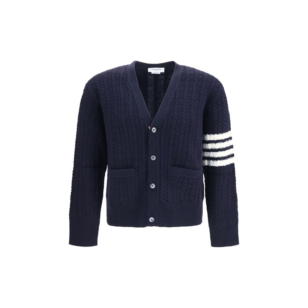 Thom Browne Blue Wool Cardigan