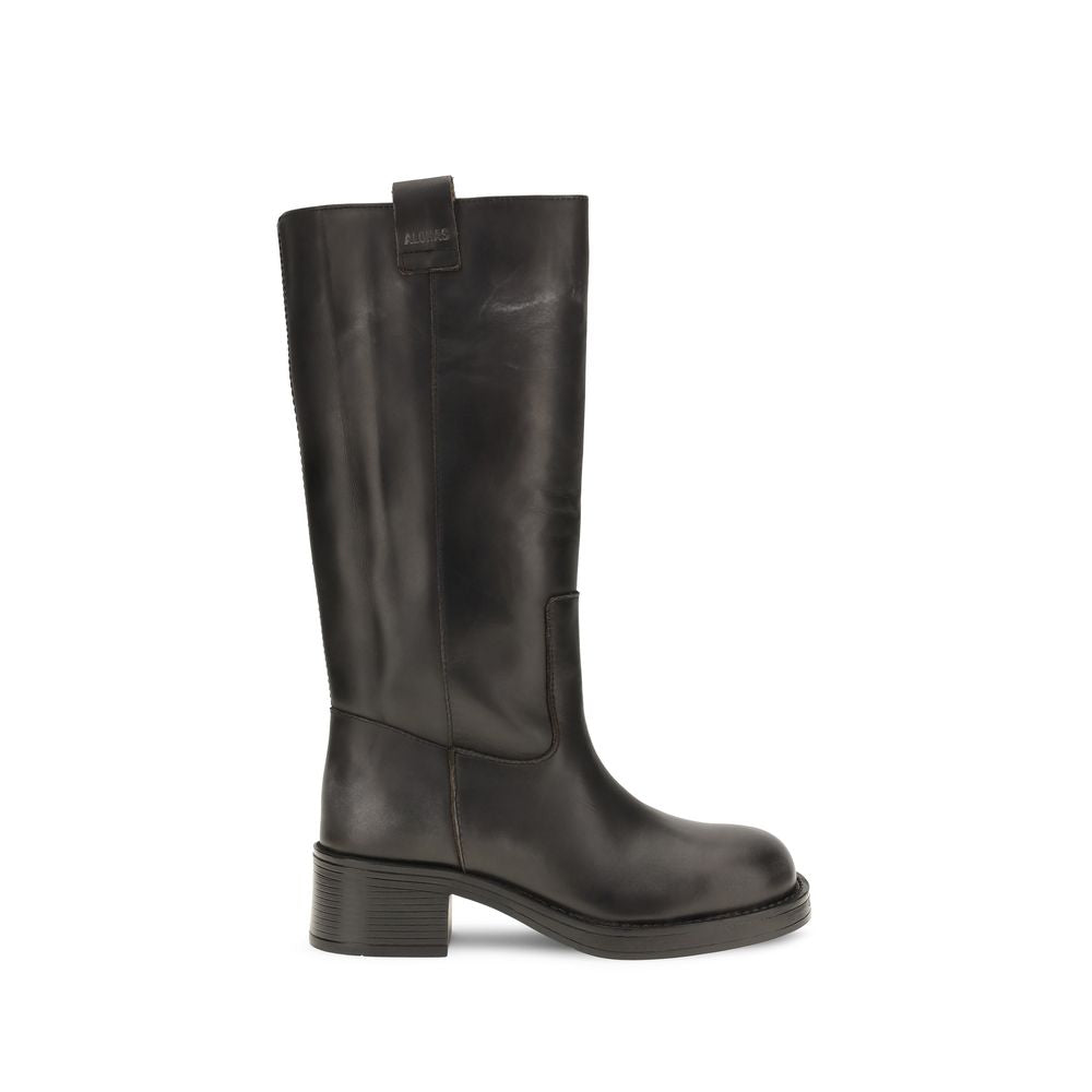 Alohas Black Leather Ankle Boots