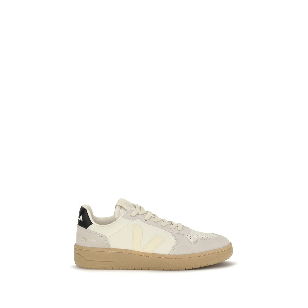 Veja Beige Leather Low Top Sneakers