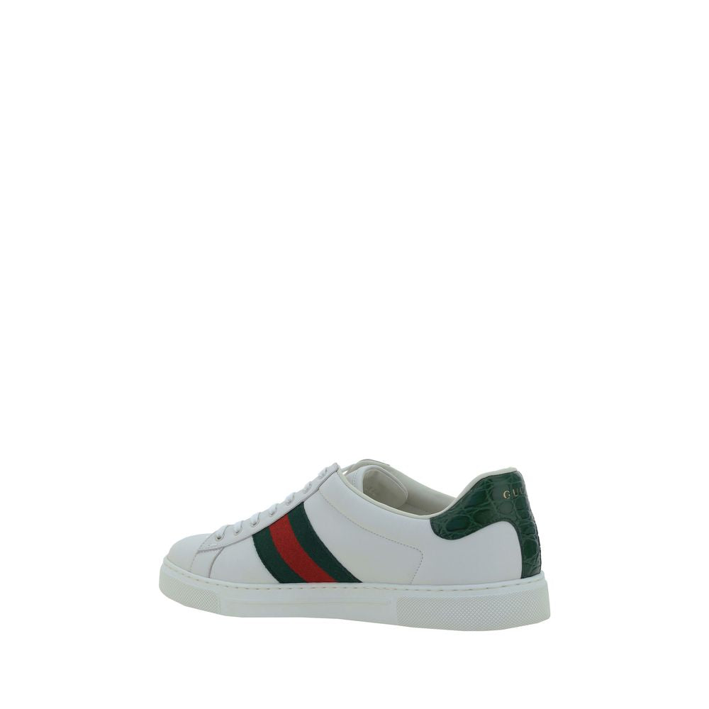 Gucci White Leather Low Top Sneakers