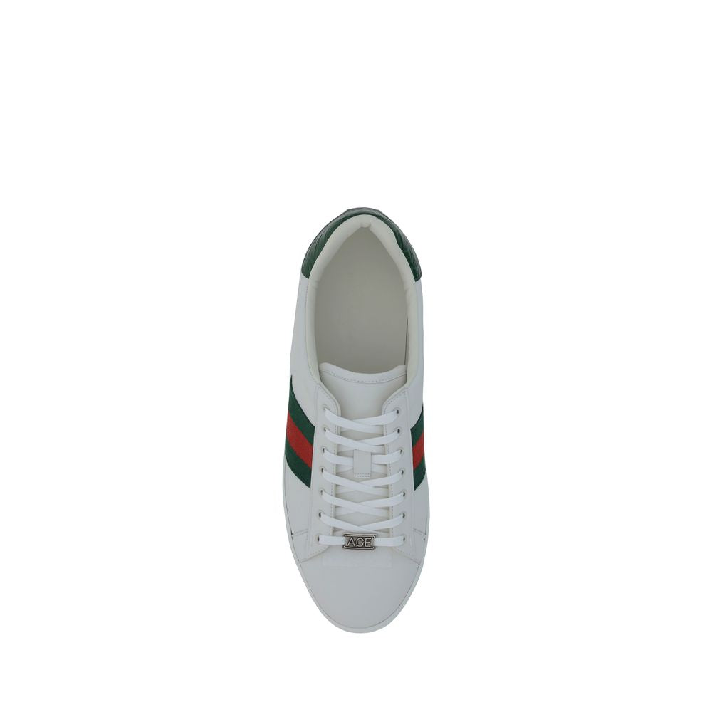 Gucci White Leather Low Top Sneakers